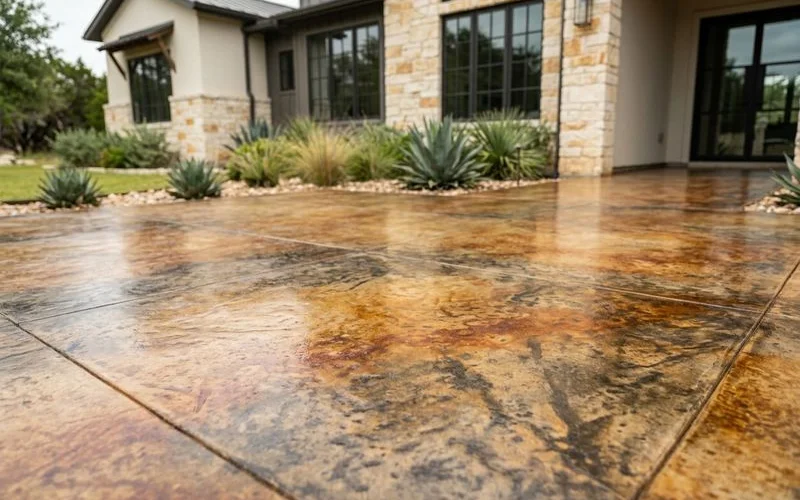 Acid stain stone-like depth