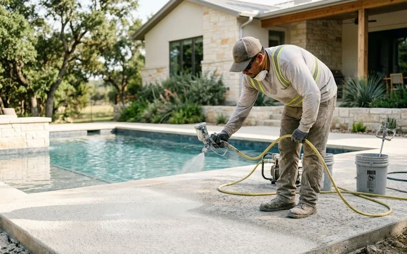 Cool-deck spray in progress