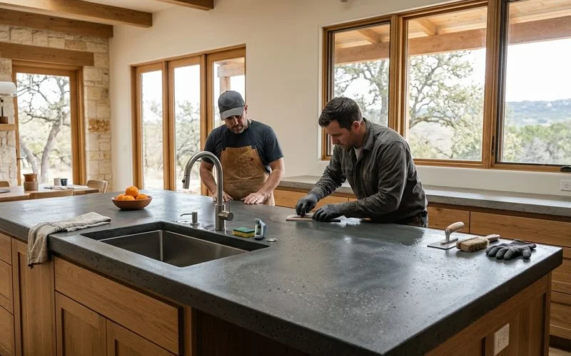 Custom concrete countertop