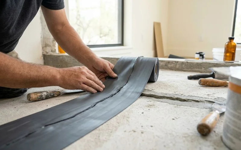 Elastomeric membrane bridging crack