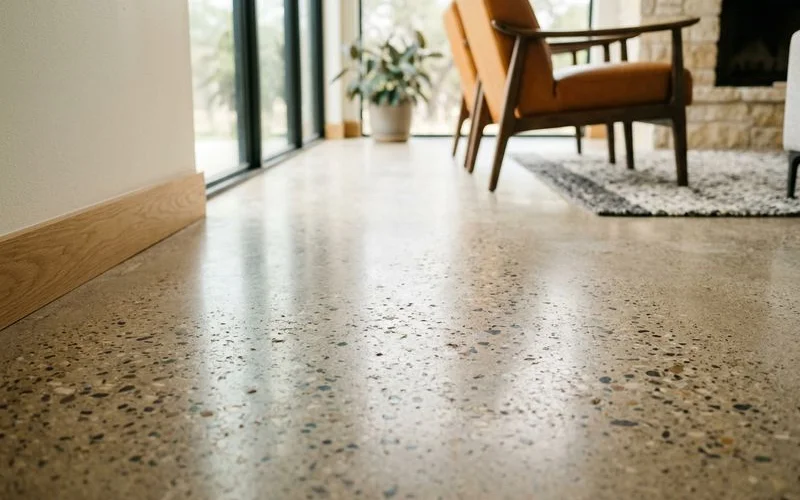 Polished concrete with aggregate exposure
