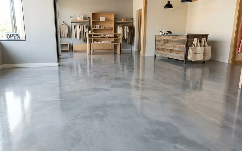 Retail store with commercial epoxy