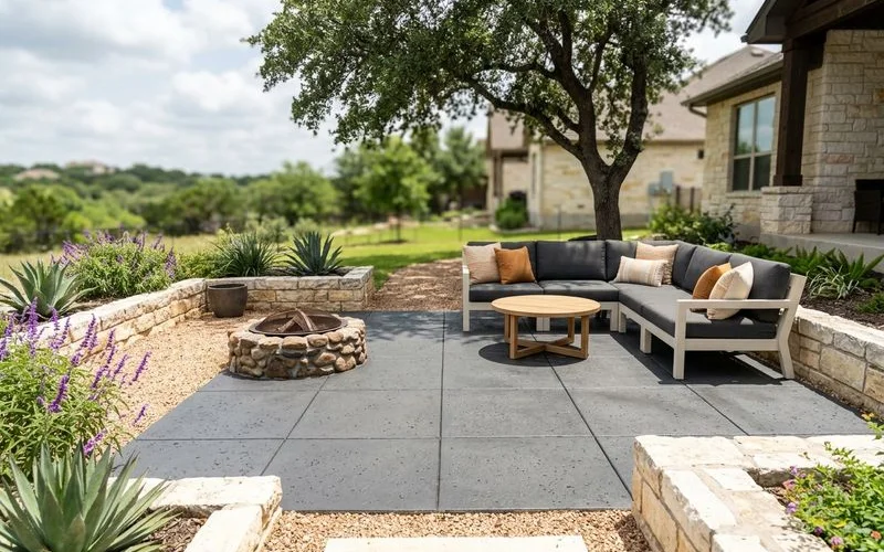 Patio refreshed with color seal
