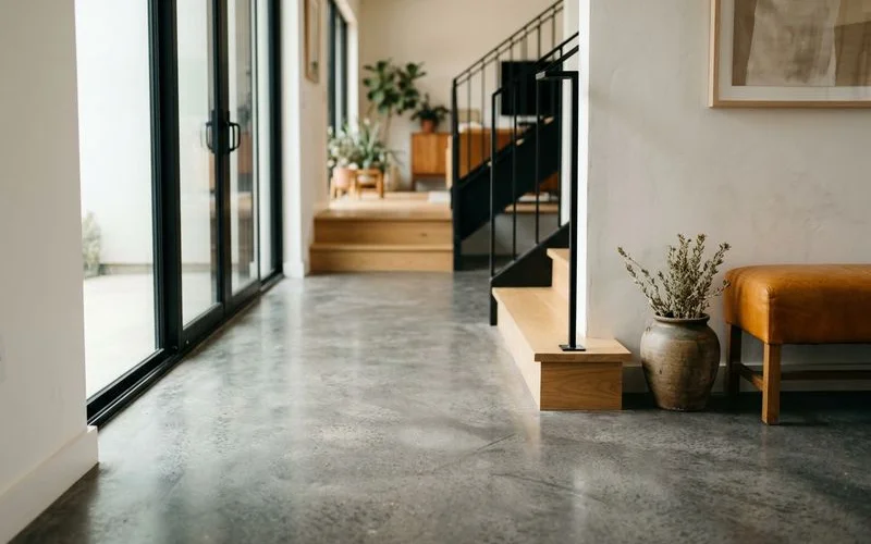 Satin matte polished concrete
