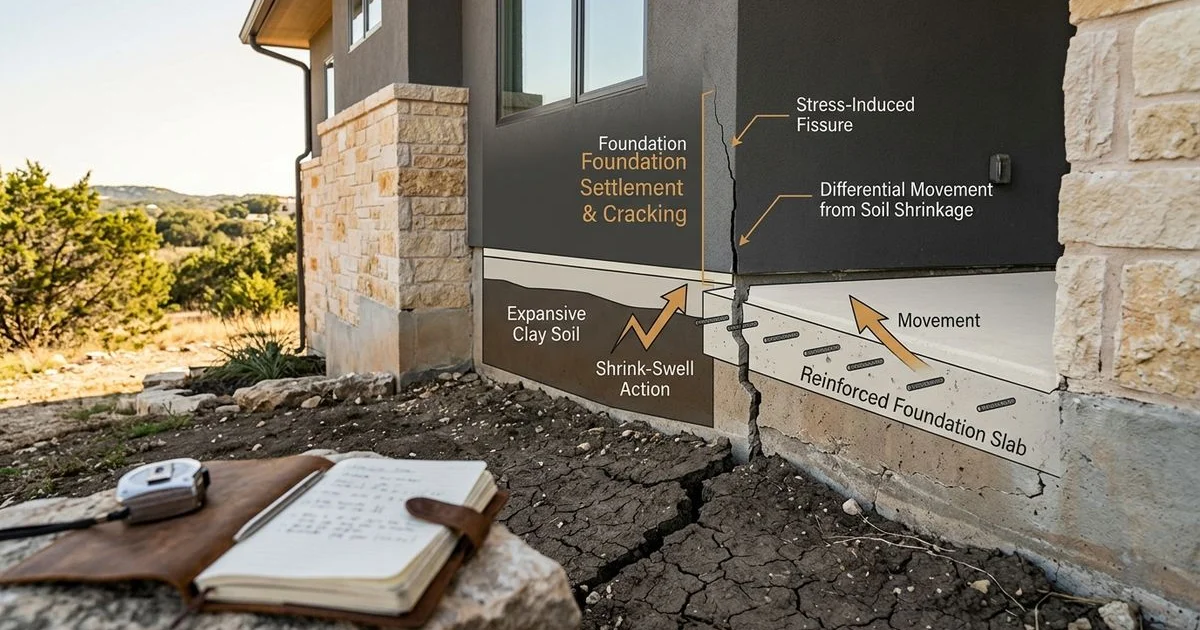 Austin clay soil causing slab movement and cracking