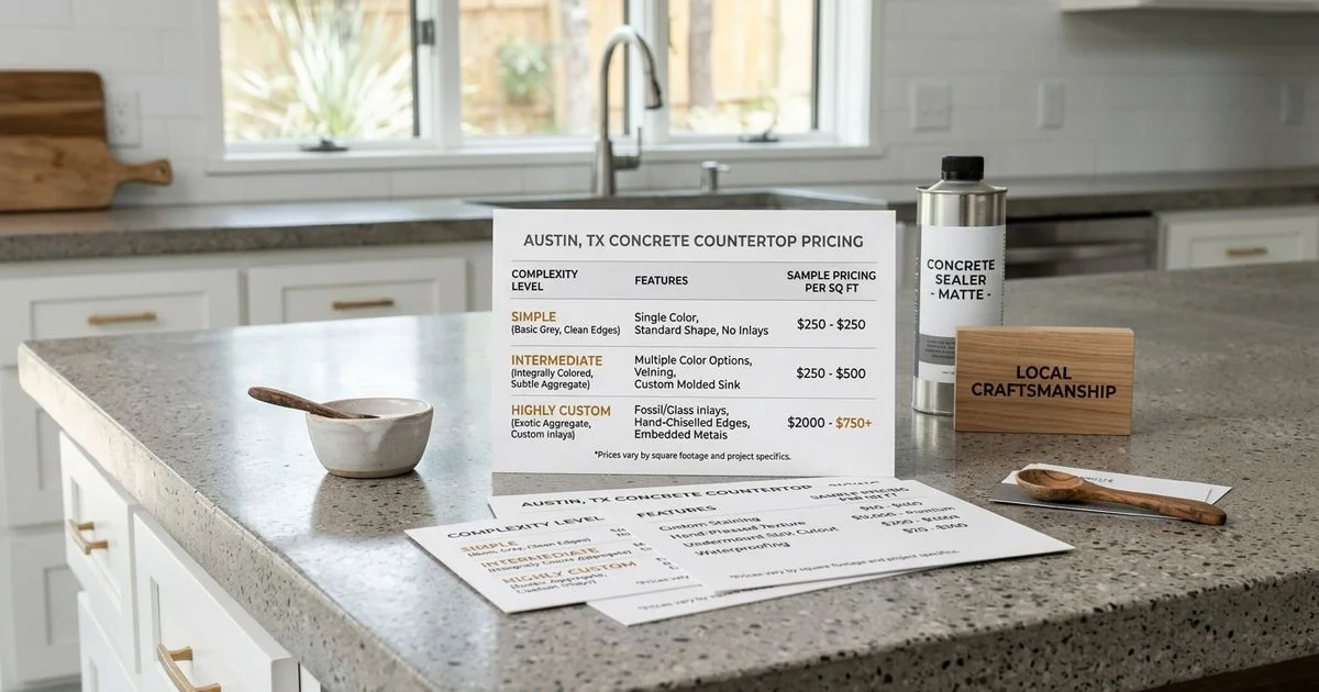 Concrete countertop pricing breakdown