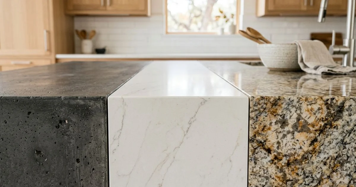 Concrete vs quartz vs granite countertop comparison