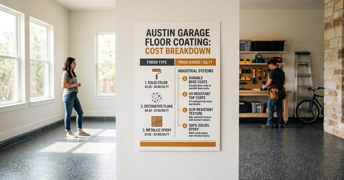 Cost breakdown for Austin epoxy garage floor coatings