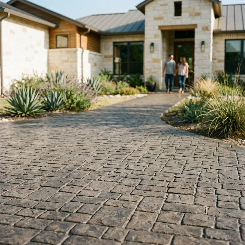 Cobblestone pattern with UV-stable sealer