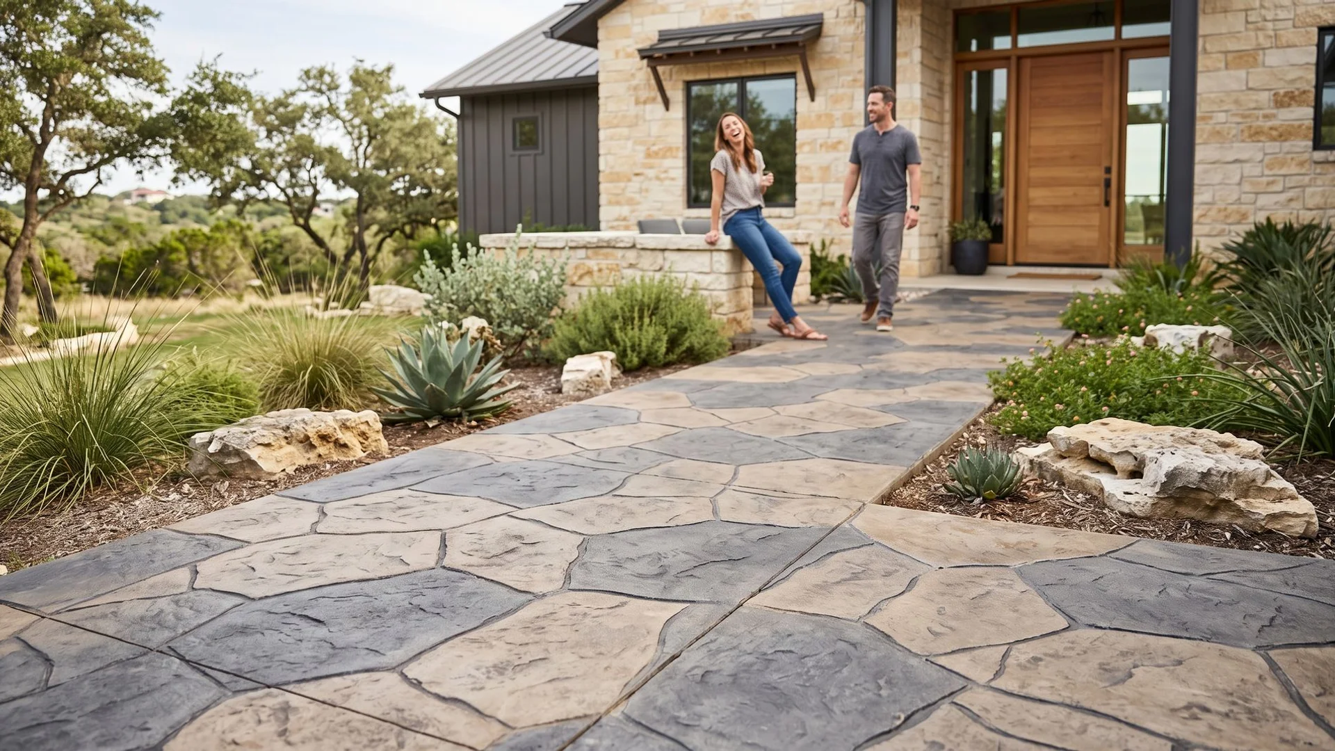 Decorative concrete work in Leander, Texas