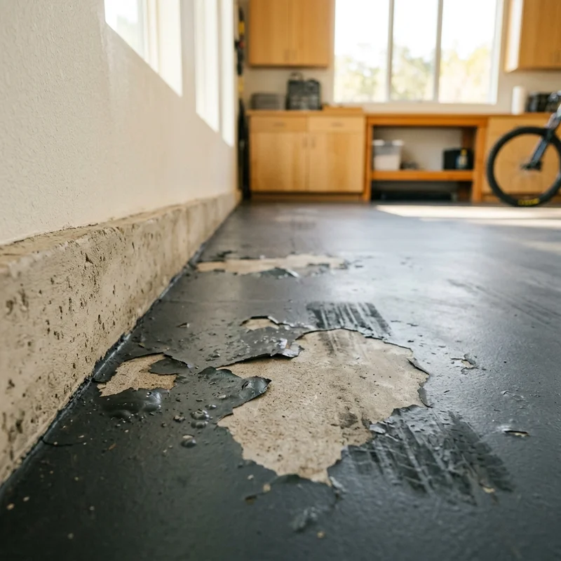 Peeling Epoxy Floor Repair detail