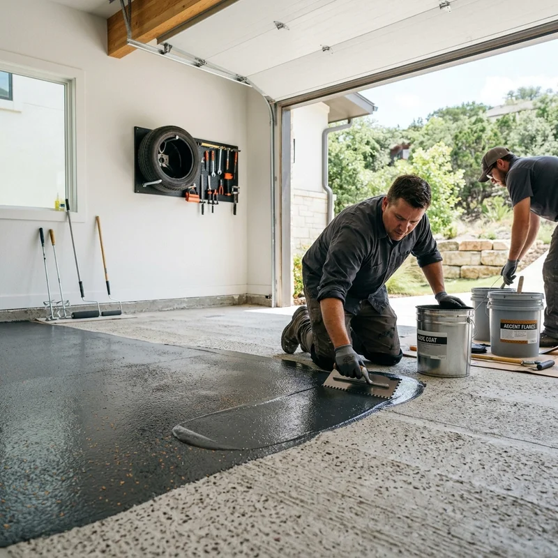 Industrial recoat over freshly prepped slab