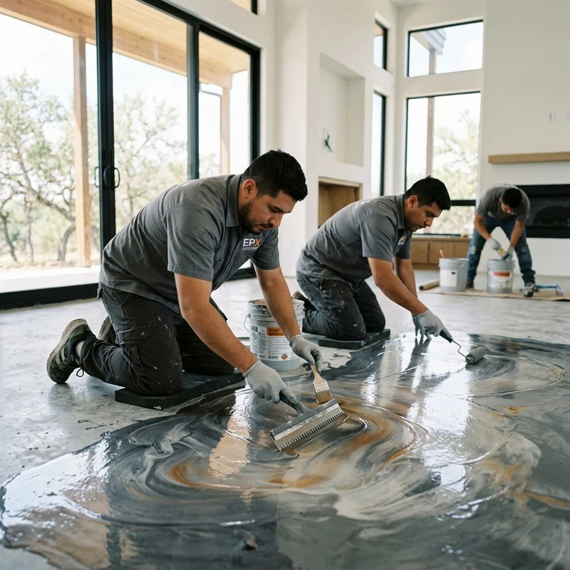 Pigment dispersion during metallic epoxy install